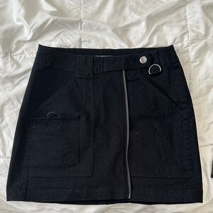 Wild Fable Black Mini Skirt with Ring Accent